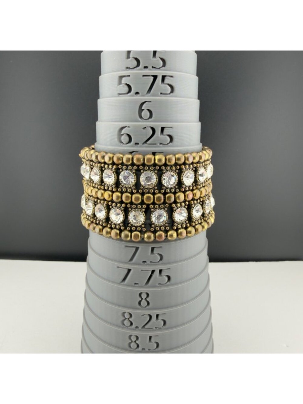 Boho Bracelet Lot Silver Tone Cuff Rhinestone Stretch Mixed Metals Stackable - Picture 15 of 16
